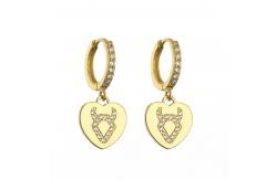 China Custom Rhinestone Hoop Earrings Gold Plated Stud Pendant Earrings supplier