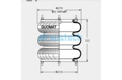 China Original Convoluted Air Spring Dunlop Springride SP1539 1/2BSP Air Connection supplier