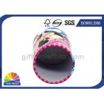 CMYK Printing Rolled Edge Hemming Paper Cylinder Containers For Pen Brush