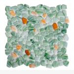 Cobble Pebble Shaped Glass Mosaic Tiles Glossy Mosaic Kitchen Wall Pebble Mosaic
