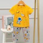 Astronaut Pattern Kids Sleeping Suits Summer skin friendly Short Sleeve Lounge Set for sale
