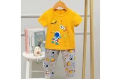 China Astronaut Pattern Kids Sleeping Suits Summer skin friendly Short Sleeve Lounge Set supplier