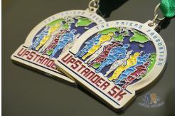 China Matt Silver Plating Custom Sports Medals / Upstander 5K Medal supplier