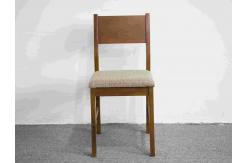 China Walnut Solid Wood Dining Chair With Cushion Sloping Back supplier