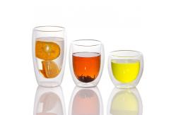 China 350ml High Borosilicate Double Wall Glass Tea Coffee Cups With Bamboo Cover supplier