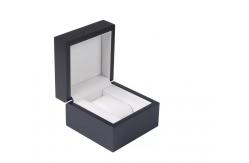 China Customized Black Matte Single Watch Boxes Pu Leather Square Wooden supplier