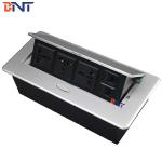 Customizable Pop Up Multimedia Desktop Socket With Zinc Alloy Surface Panel