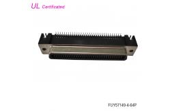China 32 Pairs Amphenol PCB Right Angle Female 64 Pin Centronics Connector supplier