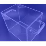 Cuboid Container Quartz Urn Clear Cube Size One Side Open Hardened for sale
