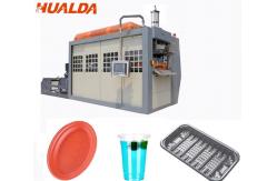 China Disposable Plastic Cup Forming Machine 25 - 35 Stroke / Min Capacity PLC Control supplier