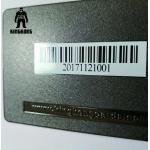 Deboss Text  Blank Metal Business Cards , Black Metallic Business Cards With Bar Code