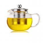 BPA Free 22oz Clear Glass Teapot With Removable Stainless Steel Infuser for sale