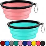 Collapsible Silicone Pet Suppliers Bowl Harmless 2 Pack For Travel