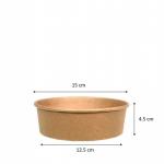 Dia 15cm 500ML 16OZ Recyclable Fast Packing Kraft Paper Bowl for sale