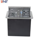 Aluminum Alloy Black Table  Flip Up Multimedia Jack With Rounded Corner for sale