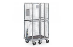 China Warehouse Galvanized Foldable Wire Mesh Roll Container /  Material Handling Equipment supplier