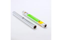 China Kitchen Customized Width Aluminum Foil Roll with Plastic Film and Lubricated Surface supplier