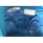 Dark Blue Disposable Protective Apparel , Disposable Scrub Suits With Shirt / Pants for sale