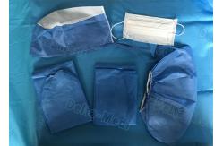China Dark Blue Disposable Protective Apparel , Disposable Scrub Suits With Shirt / Pants supplier