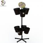 Florist'S Shop Bouquets Metal Floor Display Stand With 7 - 12 Flower Barrel for sale