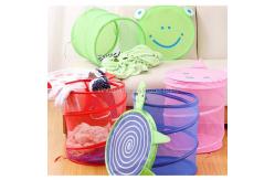 China Sublimation Printing Cartoon Round Mesh Laundry Bag With Cover 38*45cm supplier