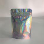 Mylar Foil Pouch Packaging Plastic Hologram Zipper Bag Custom Printing With Clear Window for sale