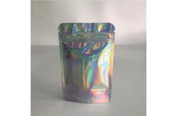 China Mylar Foil Pouch Packaging Plastic Hologram Zipper Bag Custom Printing With Clear Window supplier