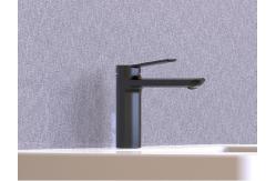 China Single Lever Black Chrome Bathroom Tap Without Pull Rod supplier
