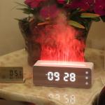 UVC Ultraviolet Sterilization Flame Humidifier With Clock Touch-Sensitive Controls