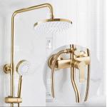 Nordic Light Luxury Shower Set Home Faucet Brass Brushed Gold Hot And Cold Pressurized Nozzle for sale
