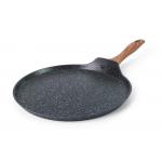 FDA Wooden Handle Round 4.5cm Marble Coating Fry Pan for sale