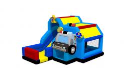 China Police Car Combo Jumping Bounce With Slide Moonwalk Inflatable Bounce House supplier
