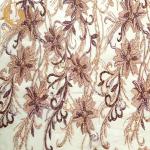 Stylish Pink Beaded Lace Fabric Sequins Decoration For Dress for sale
