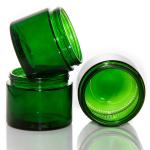 Empty Green Colored Clear Glass Candle Jars With Lid ODM for sale