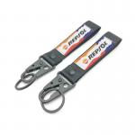 REPSOL-Style Woven Lanyard Keychain - Vibrant Jacquard Logo & Anti-Slip Hardware - Ready-to-Gift Packaging for sale