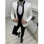65% Polyester Mens Tuxedo Suit 32% Viscose 3% Lycra White Tuxedo Jacket for sale