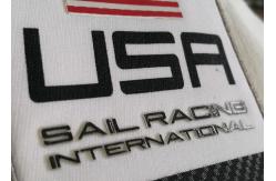 China Fashion Logo Design Printed Garment Labels , Flag  Pattern Reflective Patches For Clothing supplier