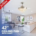 1stshine Fandelier Decorative Retractable Ceiling Fan With LED Lights for sale