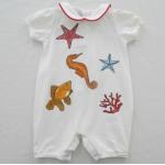 Cotton Spandex Jersey Baby Footed Rompers for sale