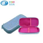 Blue Flowers OEM PU EVA Pencil Case With 5# Nylon Zipper For School Students for sale
