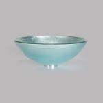 Round Silver Tempered Glass Sink Bathroom Countertop Wash Basin for sale
