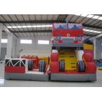 Fire Fighting Fun City Commercial Bounce House , High Slide Big Blow Up Bounce House for sale