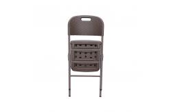 China Rustproof Rattan Plastic Fold Up Chairs Powder Coated Steel 5.0cm Thickness supplier