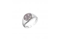China Pave Crystal Free Size Rings Chucky 925 Silver Smiley Face Ring supplier