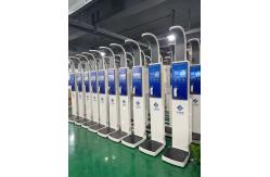 China Medical Digital Scale 500kg Standing Weight and Height Measurement Machine with Printing supplier