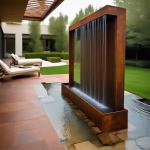 Pond Corten Steel Waterfall Blade Cascade Personalize Space Customizable