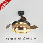 36 Inch Black Caged Ceiling Fan with Light and Remote Midcentury Lighting Solution
