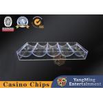 Fully Transparent Casino Chip Box Baccarat Texas Tabletop With Cover Chip Case for sale
