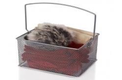 China Rectangular 370mm Lengh 250mm Width Wire Mesh Storage Baskets With Handle supplier