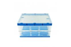 China 650*440 mm Series Plastic Collapsible Tote Boxes Attached Lids Stacking supplier